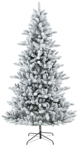 lot 600 image: My Texas House 7.5 Pre-Lit Flocked Green Birmingham Fir Artificial Christmas Tree with 400 White LED Lights