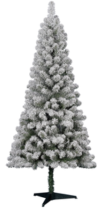 lot 388 image: Holiday Time 6 Non-Lit Flocked Pine Christmas Tree