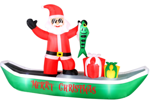 lot 391 image: Holiday Time 10 Long Fishing Santa Inflatable