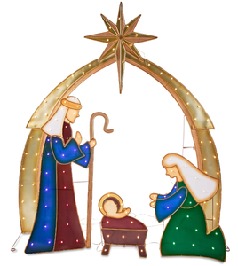 lot 392 image: Holiday Time 66 Light up Nativity Scene Set of 4