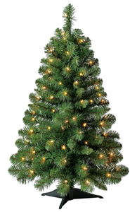 lot 401 image: Holiday Time 3 Pre-Lit Winston Pine Artificial Christmas Tree Clear LED
