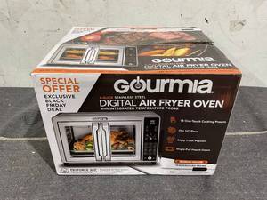 lot 80 image: Gourmia Stainless Steel Digital Air Fryer Oven with Intergrated Temperature Probe