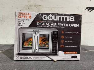 lot 95 image: Gourmia 6-Slice Digital Toaster Oven Air Fryer, with 18 One-Touch Presets & Temp Probe, Stainless Steel