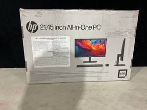 lot 25 image: HP All-in-One Desktop w 22 Monitor, Pentium J5040, 8GB, 128GB SSD, Black, 22-dg0013w