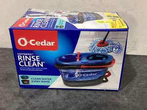 lot 689 image: O-Cedar RinseClean Clean Water Spin Mop and Bucket System  Clean with Clean Water  Removes 99% of Bacteria