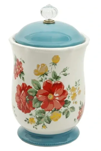 lot 126 image: Pioneer Woman Vintage Floral Canister 10.3H