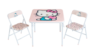 lot 139 image: 3PCS Hello Kitty Kids Table and Chairs Set