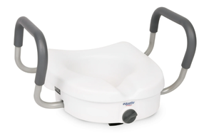 lot 186 image: Equate Raised Toilet Seat with Handles, 5 Seat Riser with Arms, Fits Most Toilets, 350 lb Capacity