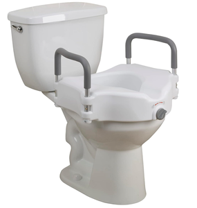 lot 236 image: Drive Medical RTL12027RA 2-in-1 Raised Toilet Seat with Removable Padded Arms