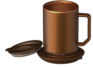 lot 272 image: ionMug & Charging Coaster, 12oz. Stainless Steel Self Heating Coffee Mug with Lid