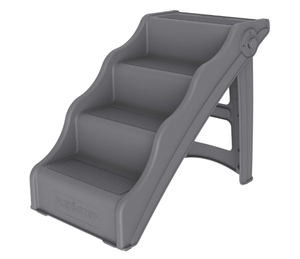 lot 291 image: Tail Waggers Dog Stairs Flexi-Step, Foldable Dog Steps with 4-Step Design and Non-Slip Treads, Medium