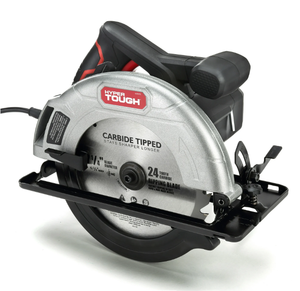 lot 319 image: Hyper Tough 12 Amp Corded 7-14 Circular Saw with Steel Plate Shoe, Adjustable Bevel, Blade & Rip Fence