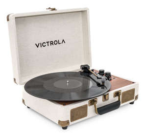 lot 320 image: Victrola Venture Bluetooth Portable Mid-Century Modern Suitcase Record Player with 3-Speed Turntable & Built-in Speakers