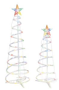 lot 354 image: LOT OF 3 Holiday Time Multi color LED Spiral Trees