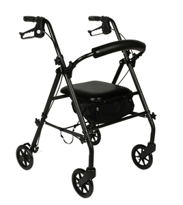 lot 355 image: Equate Rolling Walker for Seniors, Rollator with Seat and Wheels, Black, 350 lb Capacity