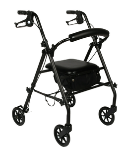lot 357 image: Equate Rolling Walker for Seniors, Rollator with Seat and Wheels, Black, 350 lb Capacity