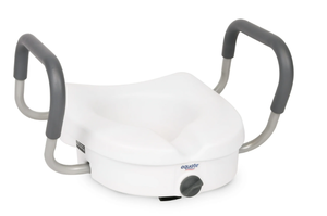 lot 361 image: Equate Raised Toilet Seat with Handles, 5 Seat Riser with Arms, Fits Most Toilets, 350 lb Capacity