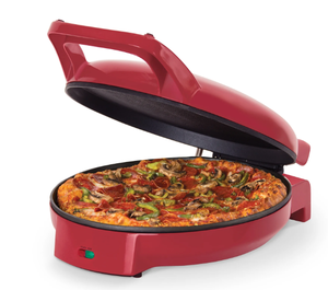 lot 378 image: Dash 12 Pizza Griddle, Red - Personal Pizza Maker with Dual Cooking Surfaces, Nonstick & 450°F Heat
