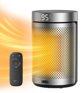 lot 608 image: LOT OF 2 DREO 10 Portable Space Heater with Remote, PTC Ceramic Electric Heater for Bedroom with Thermostat, 12h Timer, Safety Heater for Room