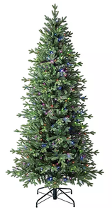 lot 644 image: Members Mark 7 Linden Fir Slim Pre-Lit Christmas Tree