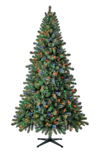 lot 646 image: Holiday Time 7 Pre-Lit Duncan Fir Quick Set Artificial Christmas Tree with 350 Color-Changing LED Lights and Stand