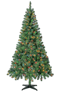 lot 647 image: Holiday Time 6.5 Pre-Lit Madison Pine Artificial Christmas Tree with 250 Color-Changing LED Lights and Stand