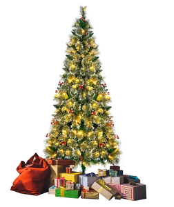 lot 650 image: TBKLEY 6.5 Pre-Lit Christmas Tree, Hinged Artificial Tree with 200 Lights