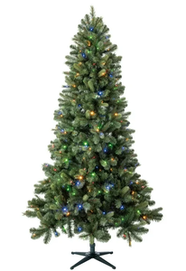 lot 656 image: Evergreen Classics 7.5 Pre-Lit Benton Pine Artificial Christmas Tree, Color-Changing LED Lights