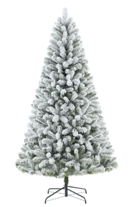 lot 657 image: Holiday Time 6.5 Pre-Lit Flocked Frisco Pine Artificial Christmas Tree with 250 Color-Changing LED Lights and Stand