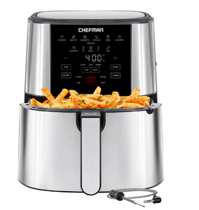 lot 669 image: Chefman ExacTemp 5 Qt. Digital Air Fryer with Temperature Probe - Stainless Steel