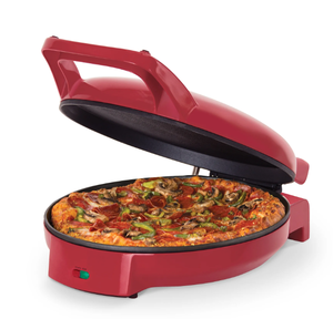 lot 686 image: Dash 12 Pizza Griddle, Red - Personal Pizza Maker with Dual Cooking Surfaces, Nonstick & 450°F Heat