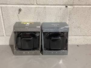 lot 537 image: LOT OF 2 Atomi Matte Black Showerhead with  Removable Bluetooth Speaker