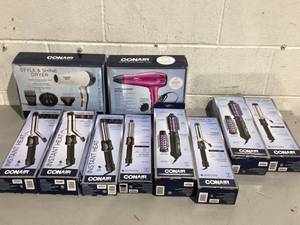 lot 570 image: LOT OF 10 Conair 2-in-1 Hot Air Styling Curl Brush