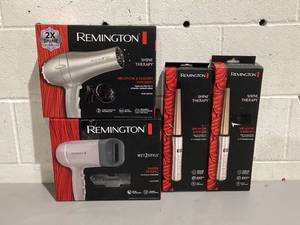 lot 571 image: LOT OF 2 Remington Shine Therapy Argan Oil & Keratin Infused -1 Inch Tapered Curling Wand