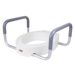 lot 6 image: Carex Toilet Seat Elevator with Handles-for Standard Round Toilets