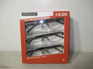 lot 37 image: Design Optics by Foster Grant Half Rim Metal Reading Glasses, 3-pack  3.00 Power