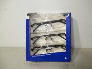 lot 38 image: Design Optics by Foster Grant Half Rim Metal Reading Glasses, 3-pack  2.50 Power