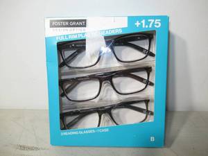 lot 42 image: Design Optics by Foster Grant Full Rim Plastic Reading Glasses, 3-pack  1.75 Power