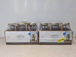lot 20 image: 2 NEW 6 PACKS OF MAINSTAYS 64OZ CANNING JAR SETS