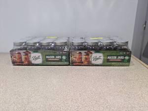 lot 17 image: 2 NEW PACKS OF BALL 12 PINT MASON JARS WITH LID ( 24 TOTAL )