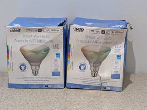 lot 47 image: 2 NEW FEIT ELECTRIC SMART WI-FI BULBS