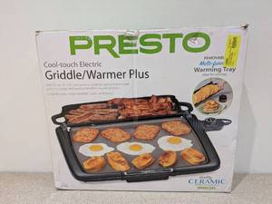 lot 57 image: NEW PRESTO COOL-TOUCH ELECTRIC GRIDDLEWARMER PLUS ( BROKEN HANDLE )