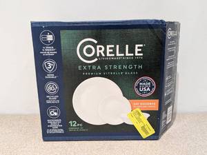 lot 61 image: CORELLE EXTRA STRENGTH 11PC. DINNERWARE SET ( 1 APPETIZER PLATE MISSING )