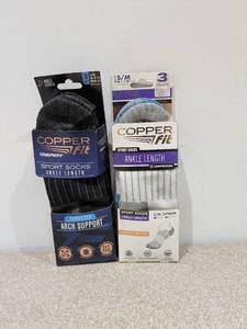 lot 83 image: 2 SETS OF COPPER FIT ANKLE LENGTH SOCKS