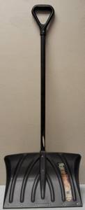 lot 6 image: Suncast   20-Inch Snow Shovel and Pusher Combo with Durable Galvanized Steel Wear Strip and Ergonomic D-Grip Handle,