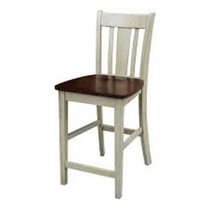 lot 19 image: Lot of International Concepts San Remo 24 in. Almond and Espresso Bar Stool  Customer Returns See Pictures