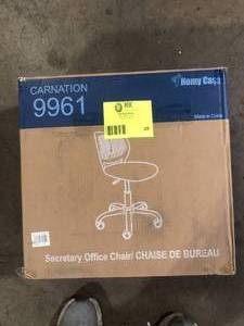 lot 28 image: Homy Casa Carnation Fabric Ergonomic Swivel Task Chair Set of 2 in. Beige Gray with Adjustable Height and Back Support for Teens  Customer Returns See Pictures