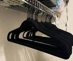 lot 27 image: 30pk Suit Flocked Hangers - Brightroom-Black