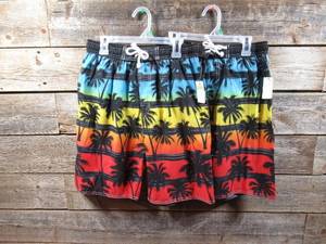 lot 80 image: Set of 2 Kids Swim Trunks-Palm Beach Sunset-XL