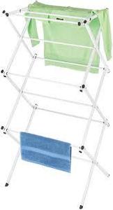 lot 111 image: Whitmor 20.5 In. H X 22.5 In. W X 3.5 In. D Metal Accordian Collapsible Clothes Drying Rack